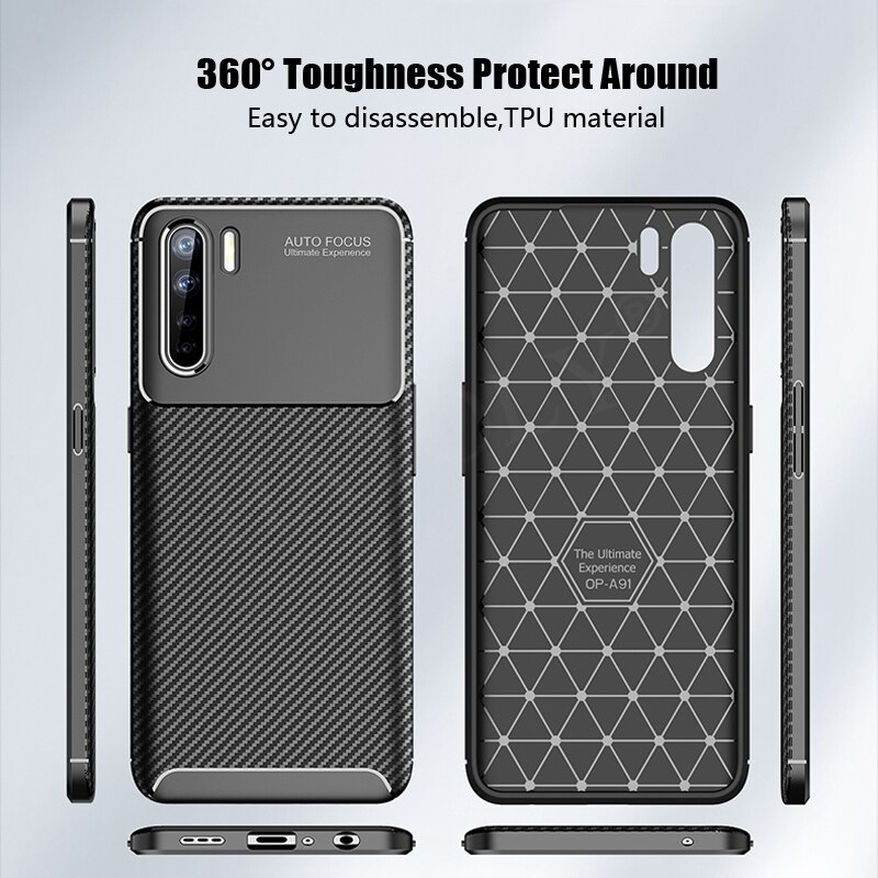 เคส OPPO A91 #เคสฝาหลังนิ่ม Carbon Fiber Drop Resistant TPU