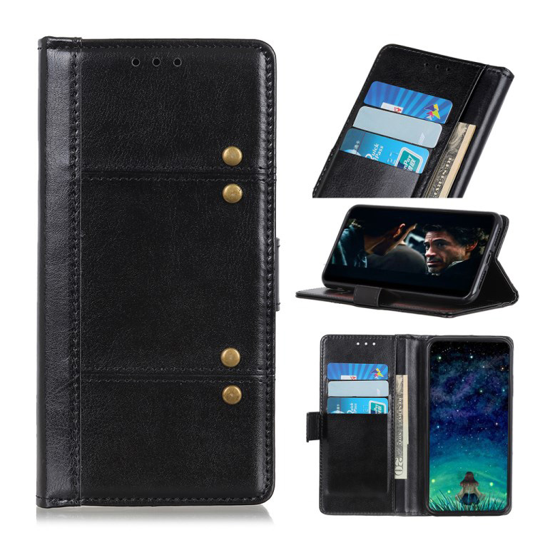 Case Huawei Y5 (2019) #เคสฝาพับหนัง PU มีช่องใส่บัตร Rivet Decor Crazy Horse Leather Wallet Mobile Cover