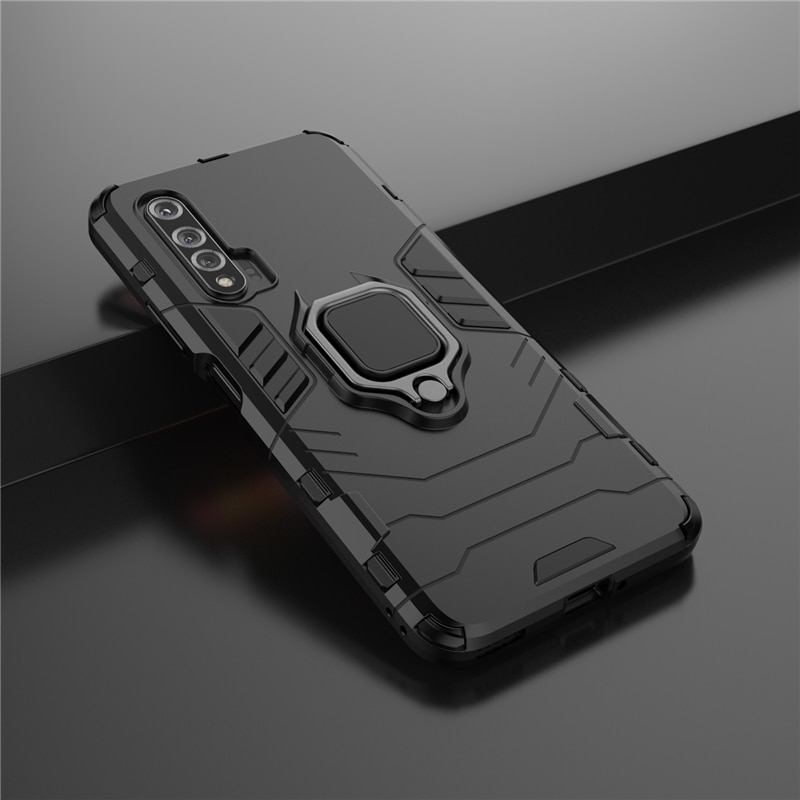 Case Huawei nova 6 #เคสฝาหลังพลาสติกแข็ง +TPU Hybrid Case มีแหวนสวมนิ้วโลหะ