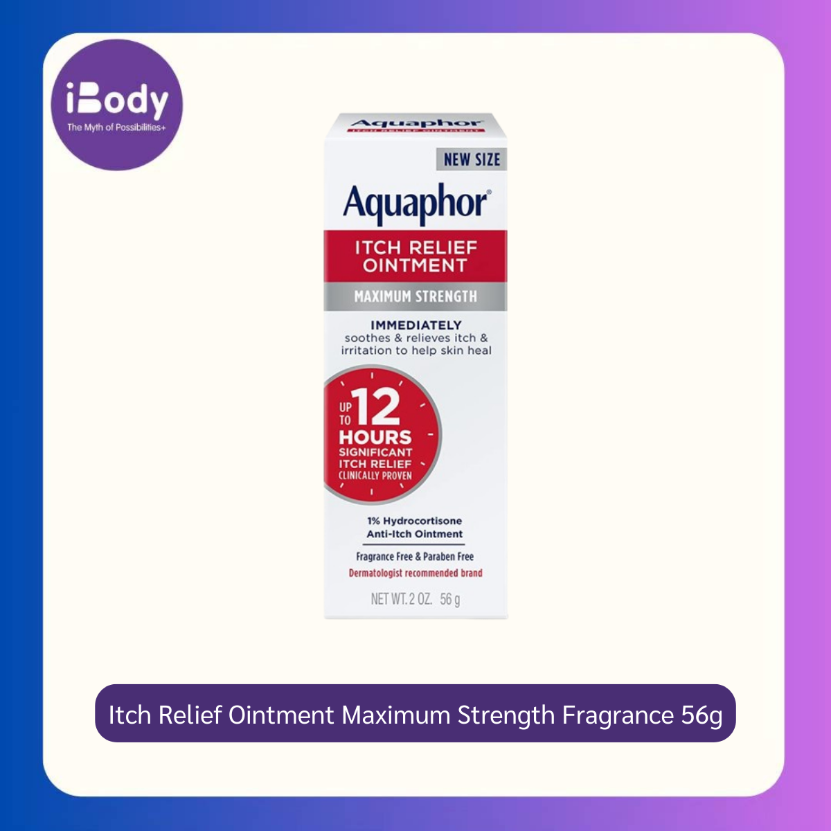 80% Sale!!! EXP.11/2024 Aquaphor® Itch Relief Ointment Maximum Strength Fragrance Free 56g ครีมบรรเทาอาการคัน