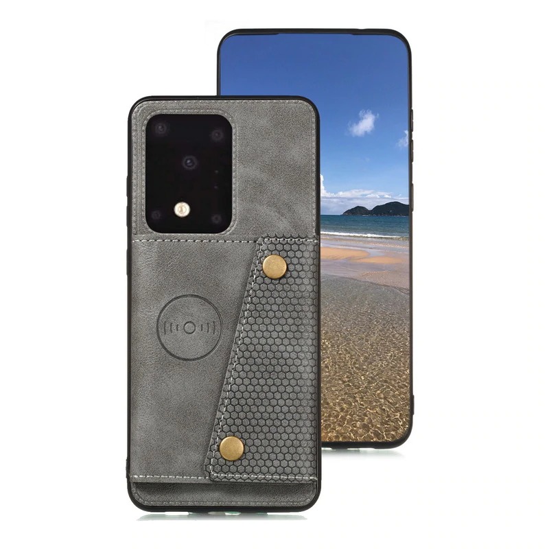 เคส Samsung Galaxy Note 20 Ultra / Note 20 Ultra 5G #เคสแบบฝาหลัง TPU เคลือบหนัง PU มีที่เก็บบัตร PU Leather Coated TPU Card Holder Magnetic Kickstand