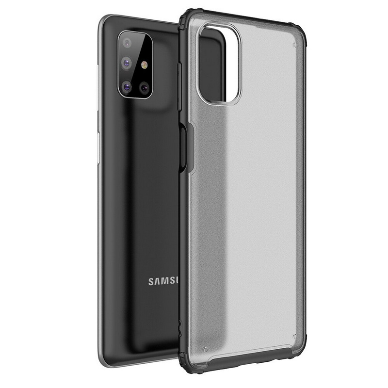 เคส Samsung Galaxy M51 #เคสฝาหลังโปร่งแสงสีขุ่นขอบทึบ +TPU Hybrid Case
