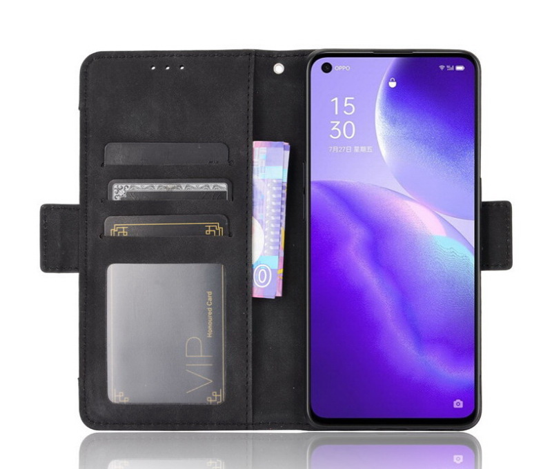 เคส OPPO A15 #เคสฝาพับหนัง PU มีที่เสียบการ์ดหลายช่อง Multiple Card Slots PU Leather Cover