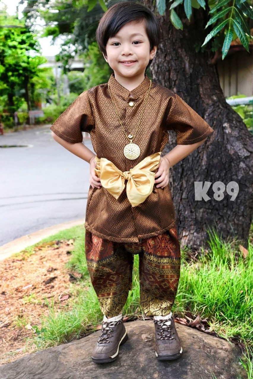 ชุดไทยเด็กชาย แขนสั้นกันโจง