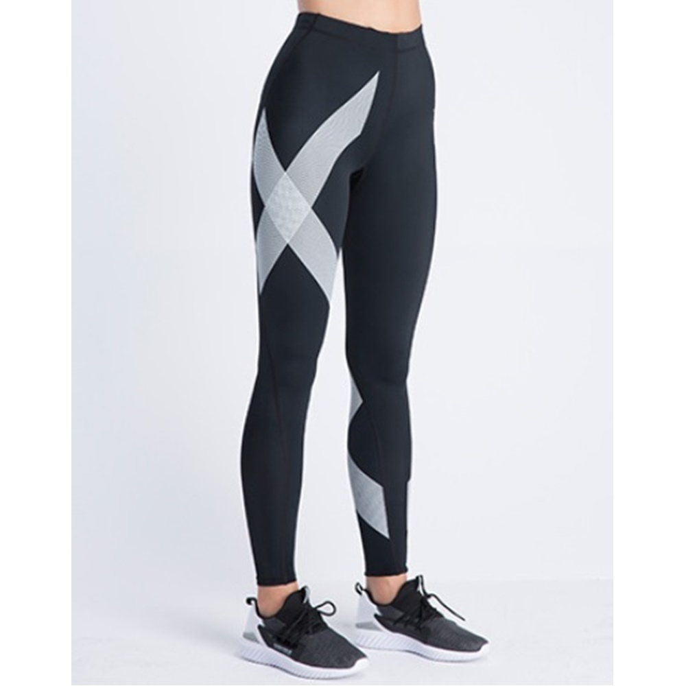 กางเกงวิ่งรัดกล้ามเนื้อผู้หญิง สำหรับวิ่ง เล่นโยคะ รุ่นขายาว EVS Women Compression Tights Move White/Red/Black(G09)