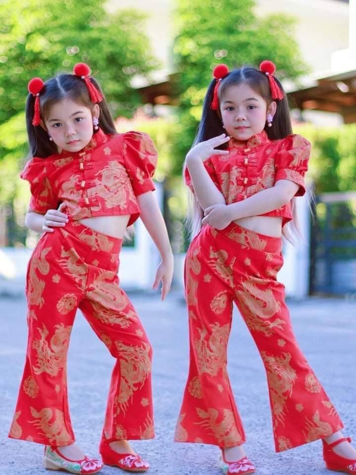 ชุดตรุษจีนเด็กหญิงแบบกางเกง