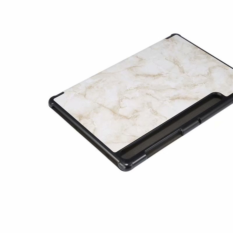เคส Samsung Galaxy Tab S7 11นิ้ว T870 T875#เคสฝาพับปกสามพับลายเนื้อหินอ่อน Marble Texture Tri-fold PU Leather + PC Stand Tablet Shell
