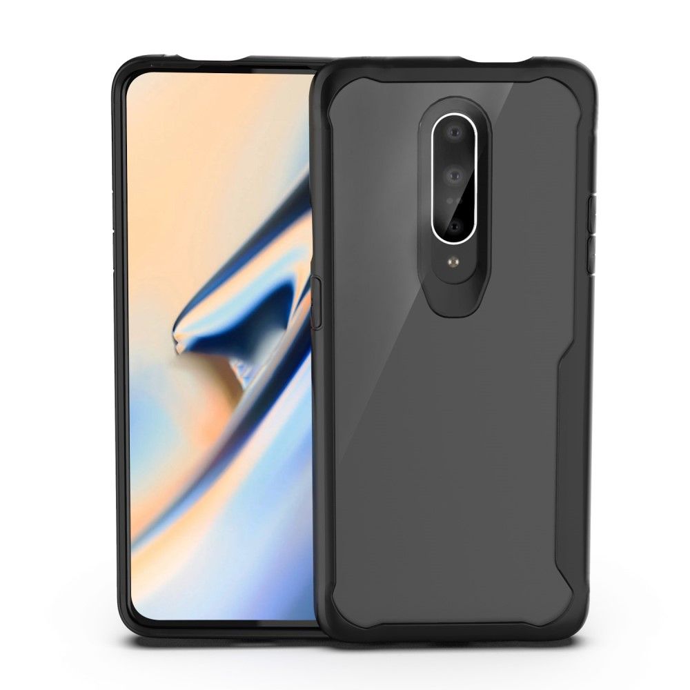 Case OnePlus 7 Pro #เคสฝาหลังใสขอบสีทึบ Shock Absorption PC + TPU Hybrid Mobile Phone Cover