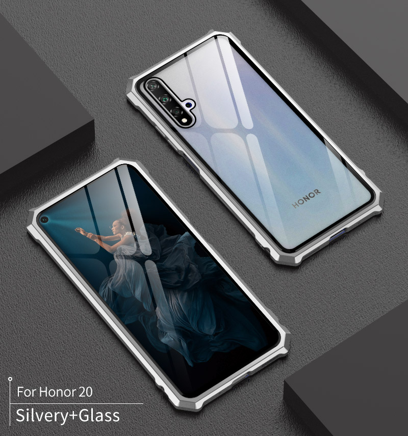 Case Huawei Nova 5T #(พร้อมส่ง)เคสกรอบโลหะแผ่นหลังกระจกนิรภัยแข็ง Metal Frame + Glass Back Hard Cover