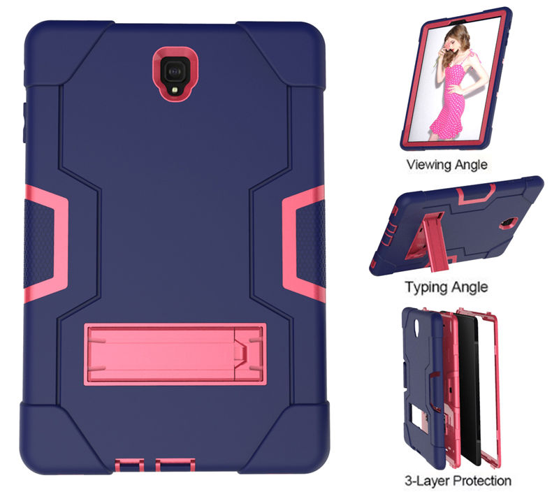 เคส Samsung Galaxy Tab S4 10.5 T830 T835 T837 #เคสฝาหลังกันกระแทก Kickstand PC Silicone Armour Defender