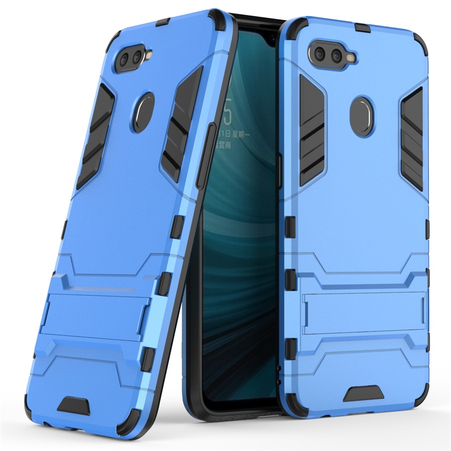 Case OPPO A7 / A5s / AX5s #เคสฝาหลังพลาสติก ไฮบริด TPU + Kickstand