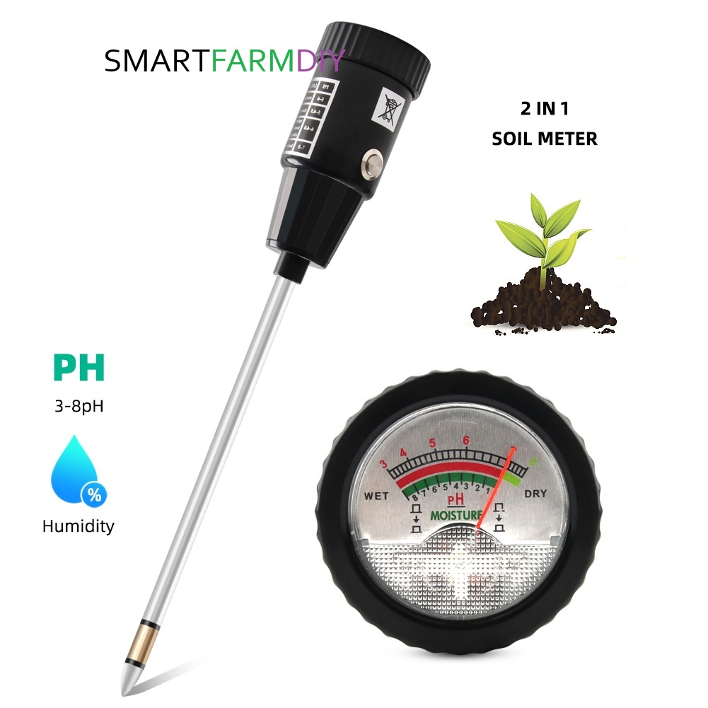 เครื่องวัดค่า pH ในดิน และความชื้น แท่งวัดโลหะอิเล็กโทรด ยาว 30 CM. ไม่ต้องใช้แบตเตอรี่