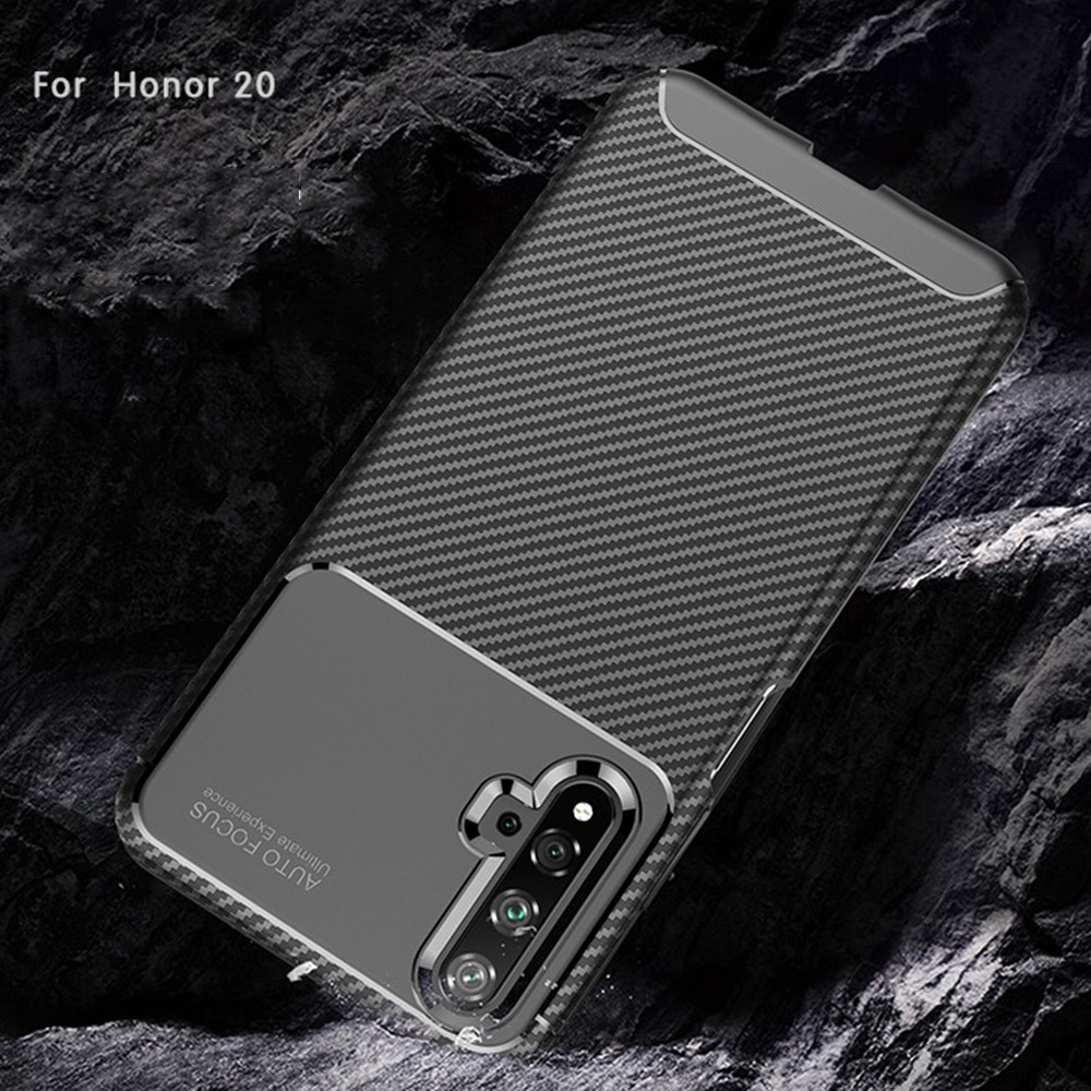 เคส Huawei Nova 5T #เคสฝาหลังนิ่ม Carbon Fiber Anti-drop TPU Protection