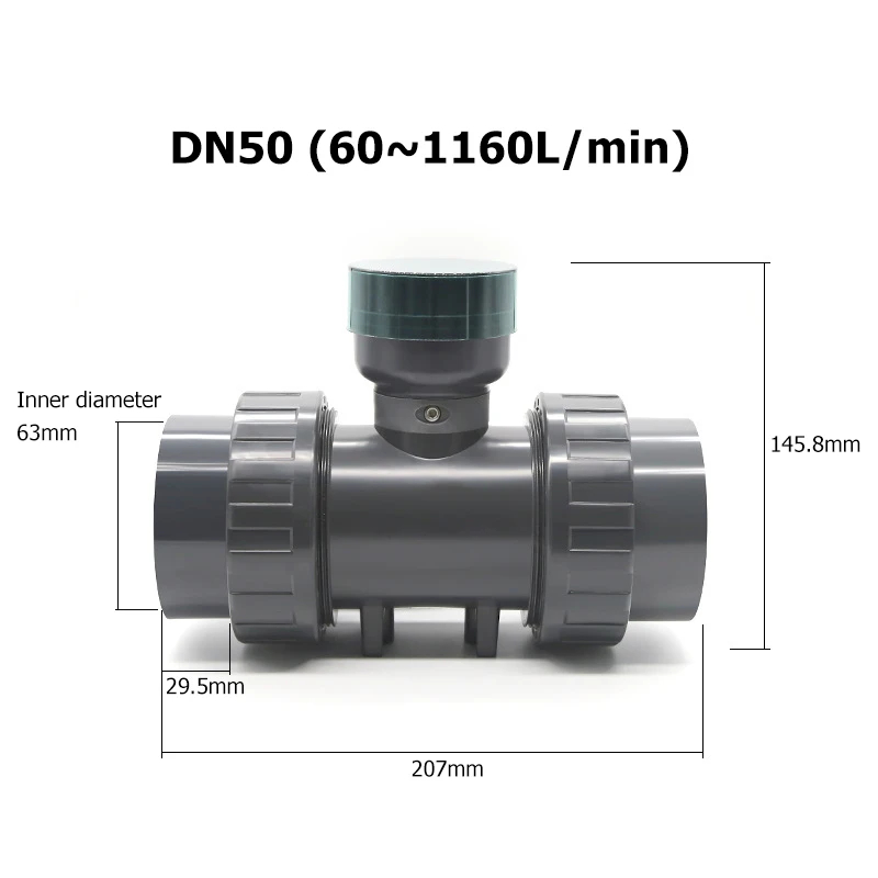 RS485 ดิจิตอลจอแสดงผล Flow Meter UPVC Water