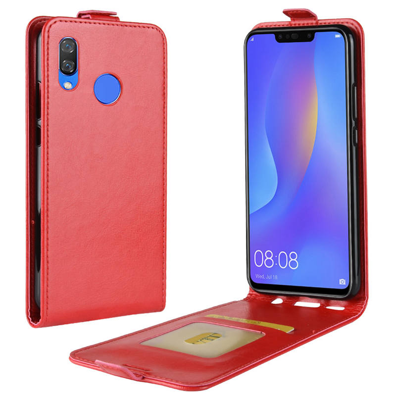 Case Huawei nova 3i #เคสฝาพับแนวตั้งหนัง PU ผิวหนังม้า Crazy Horse Skin Leather