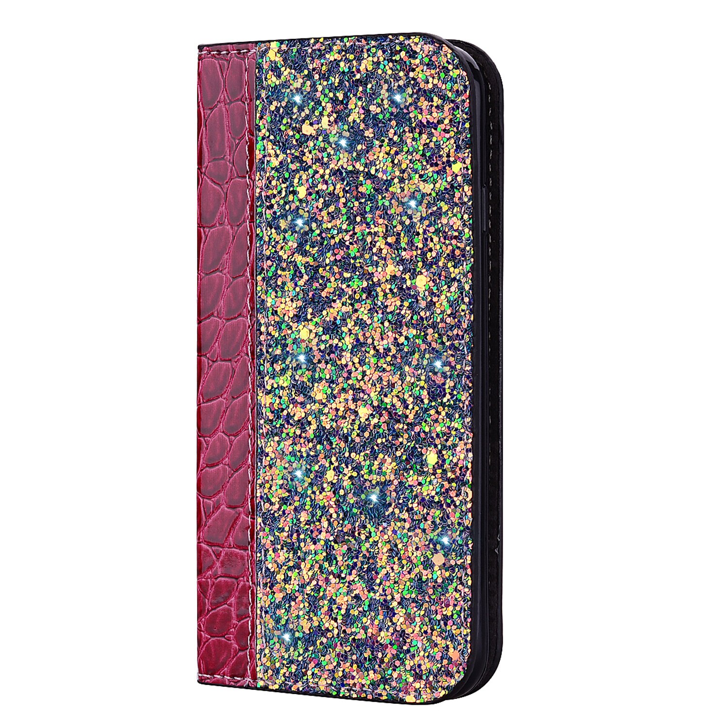 Case Samsung Galaxy S8 #เคสฝาพับหนัง PU ลายหนังจระเข้ Crocodile Texture Glittery Sequins Splicing มีช่องใส่การ์ด