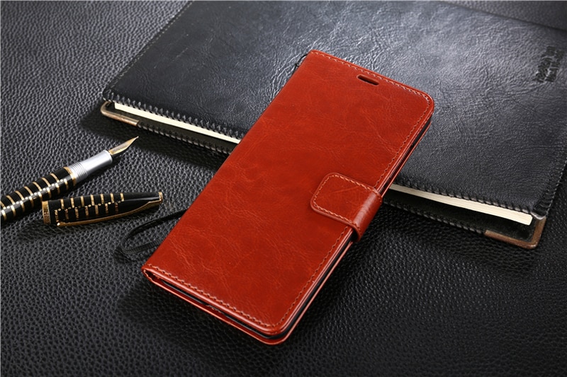 Case Samsung Galaxy C9 Pro #เคสฝาพับแบบกระเป๋าสตางค์หนัง PU ผิวหนังม้า Crazy Horse