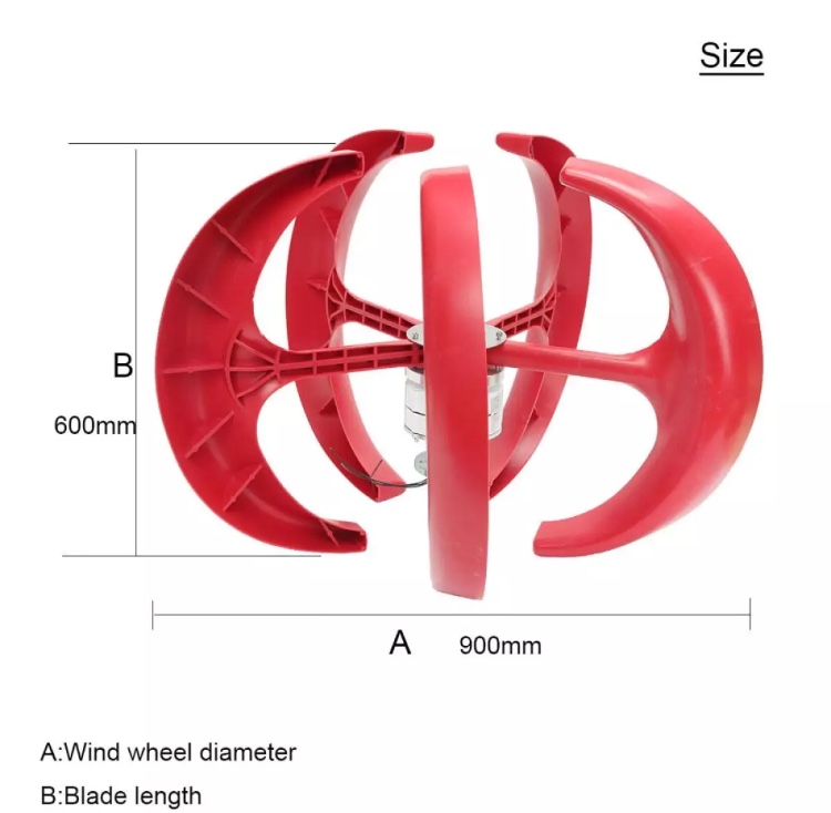 ชุดผลิตไฟฟ้า 12/24 โวลต์ กังหันลม wind energyb100-300W vertical axis