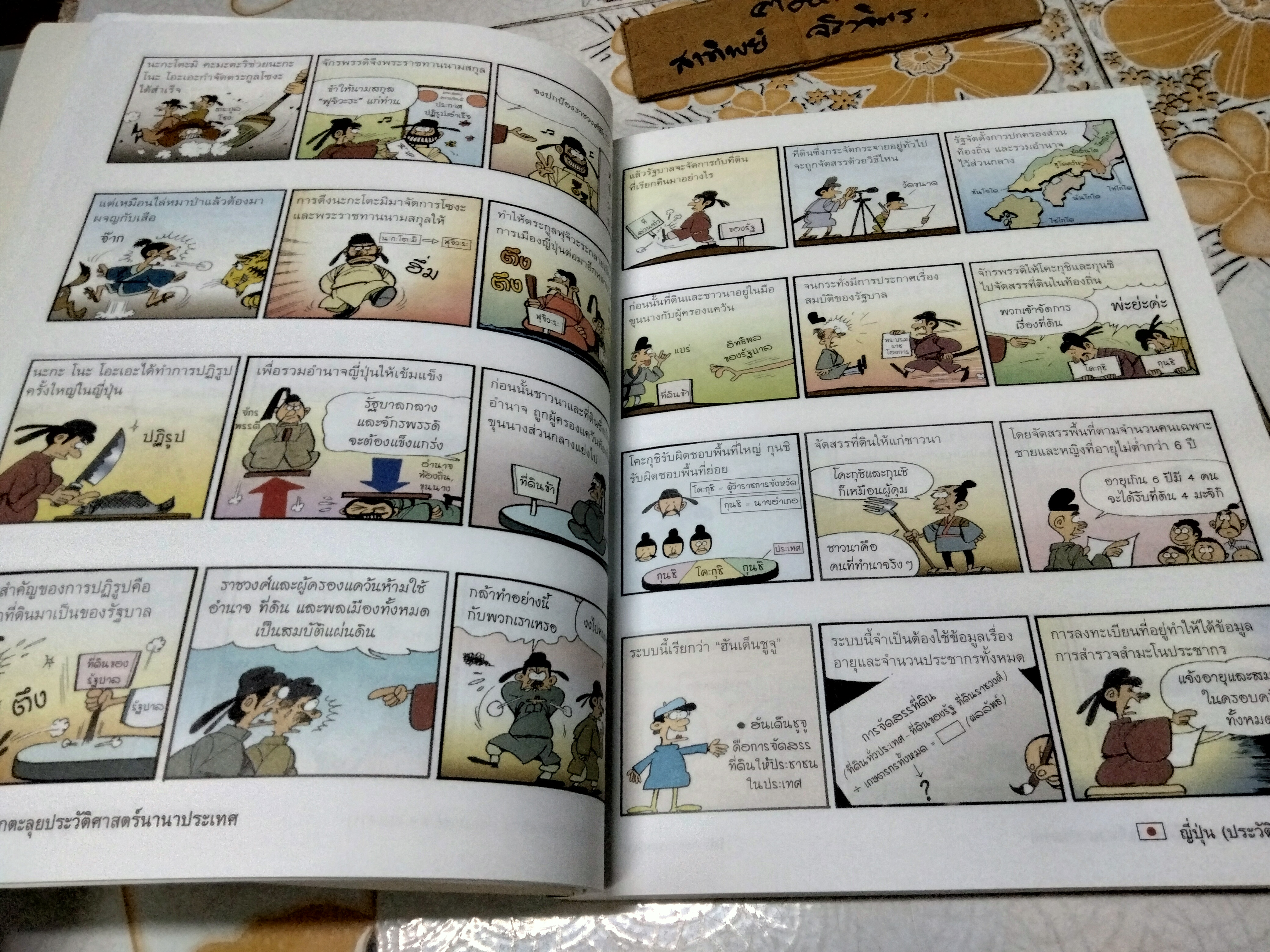 ญี่ปุ่น (ประวัติศาสตร์) : การ์ตูนสนุกตะลุยประวัติศาสตร์นานาประเทศ Won- Bok Rhie เขียน ชลาลัย สายบุตร แปล พิมพ์ครั้งแรก พ.ศ 2550