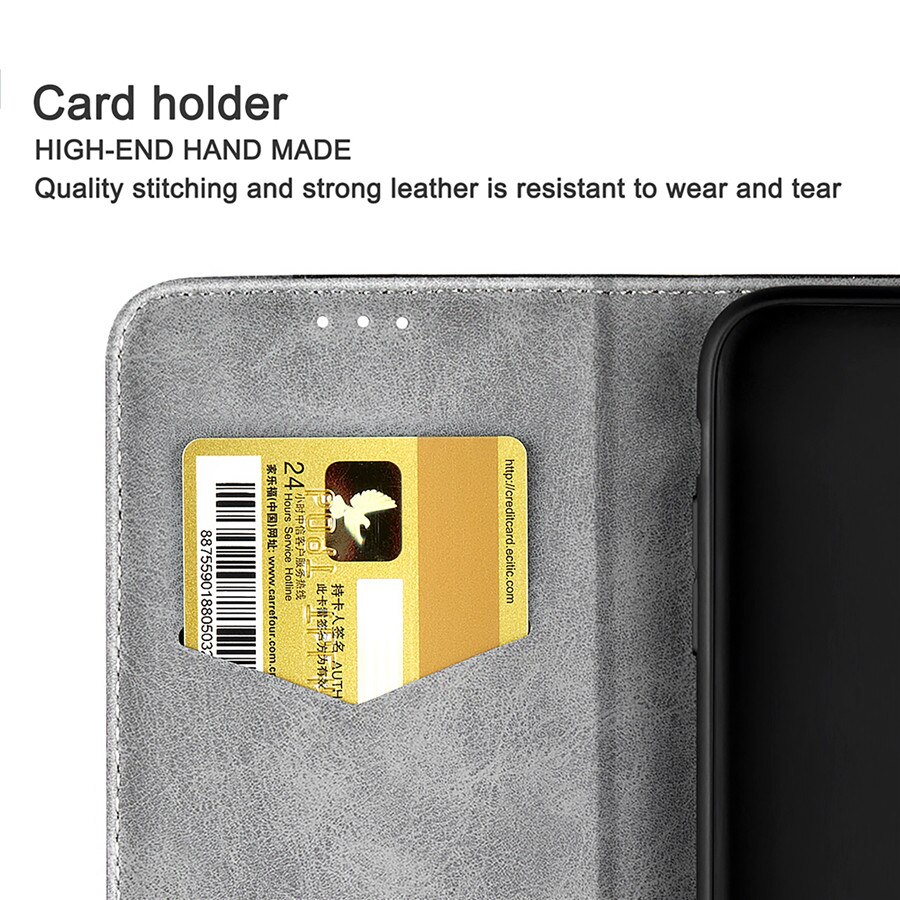 Case iphone 7 / iphone 8 #เคสฝาพับปกหนัง PU แบบกระเป๋าสตางค์สีทูโทน Retro PU Leather Card Slot Cover