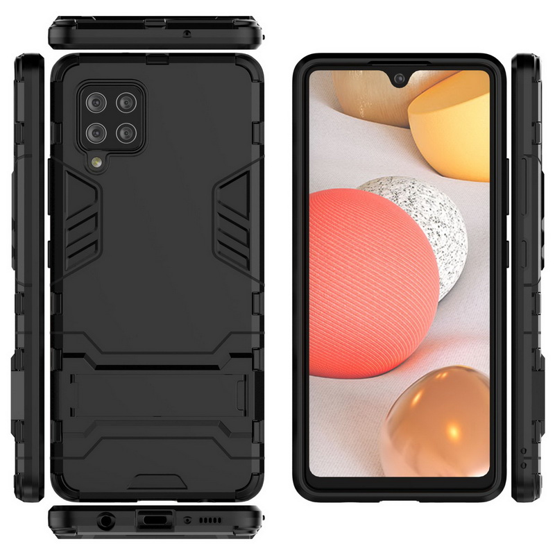 เคส Samsung Galaxy A42 5G #เคสฝาหลังพลาสติก ไฮบริด TPU + Kickstand
