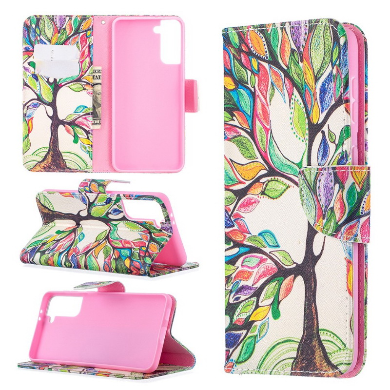 เคส Samsung Galaxy S21 #เคสฝาพับกระเป๋าสตางค์หนัง PU พิมพ์ลาย Pattern Printing PU Leather Wallet