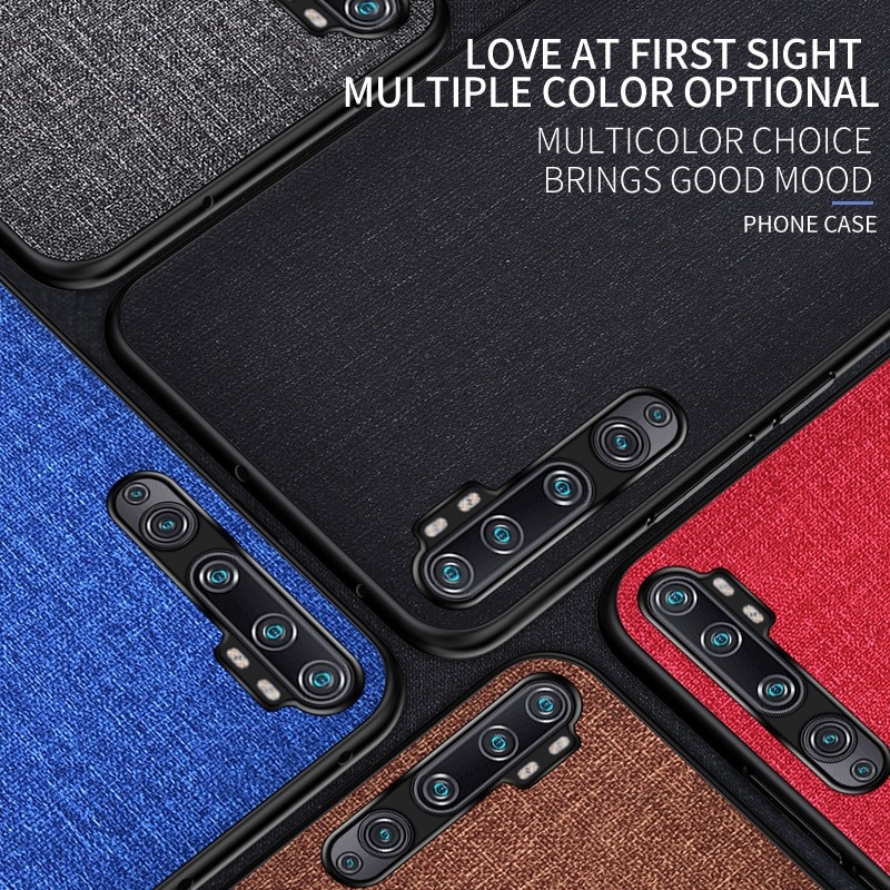 เคส Xiaomi Mi Note 10 Pro #เคสฝาหลังเคลือบผิวผ้า Matte Cloth PU + PC + TPU Hybrid