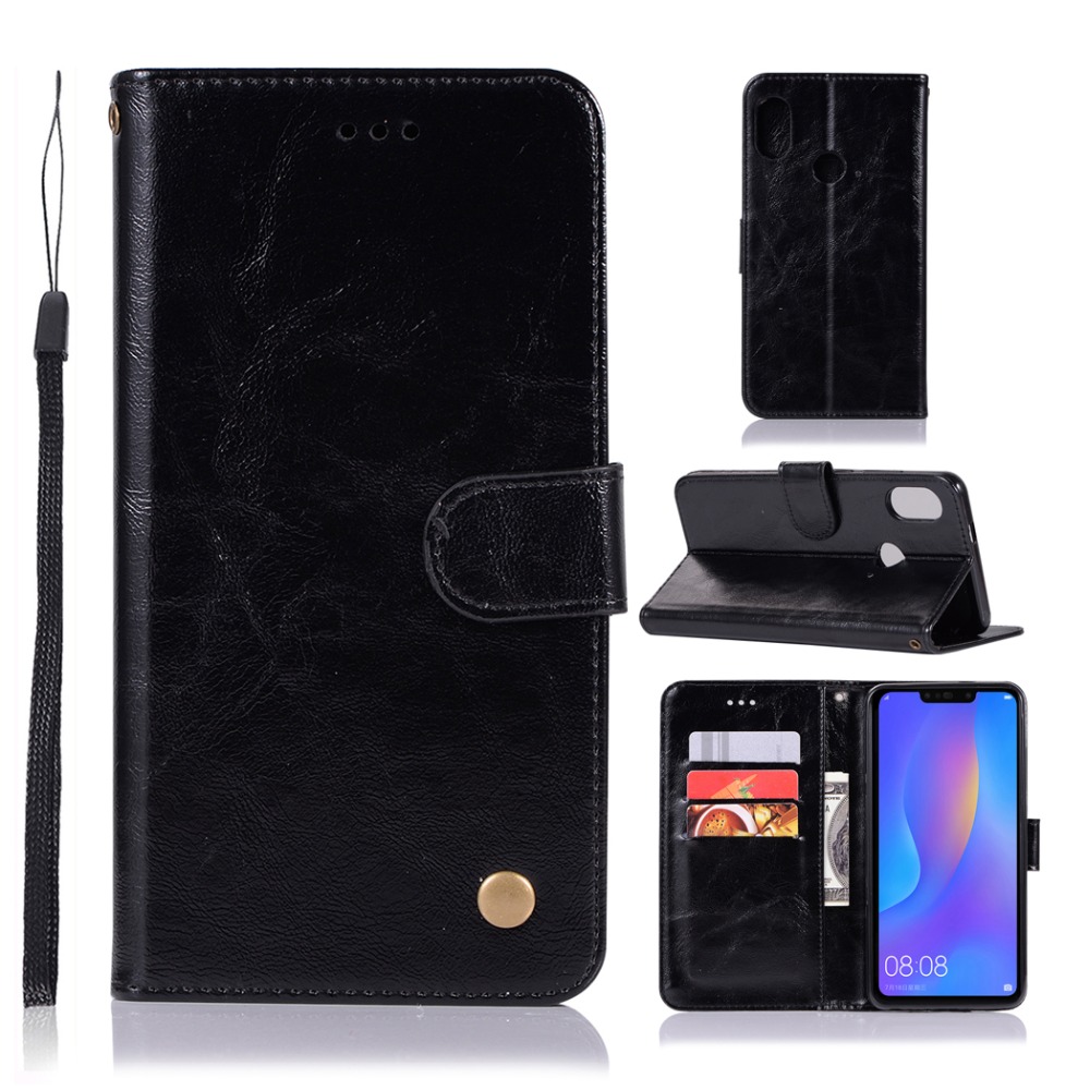 เคส Honor 8X #เคสฝาพับเกรดพรีเมี่ยมแบบกระเป๋าสตางค์ Premium Vintage PU Leather Wallet
