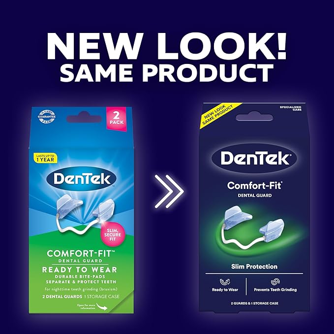 DenTek® Comfort-Fit Dental Guard For Nighttime Teeth Grinding 2 Pack เฝือกสบฟัน ฟันยาง ลดการนอนกรน นอนกัดฟัน