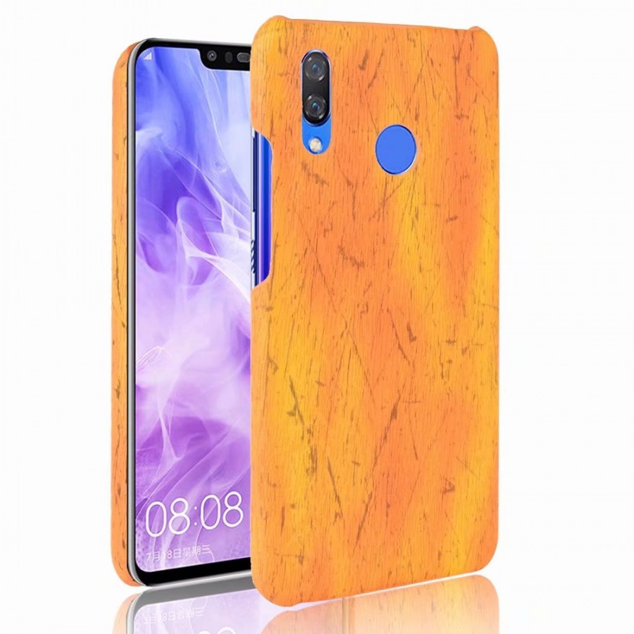 เคส Huawei nova 3i #เคสฝาหลังพลาสติกแข็งเคลือบผิวลายไม้สีสันสดใส Wood Texture PU Leather Coated