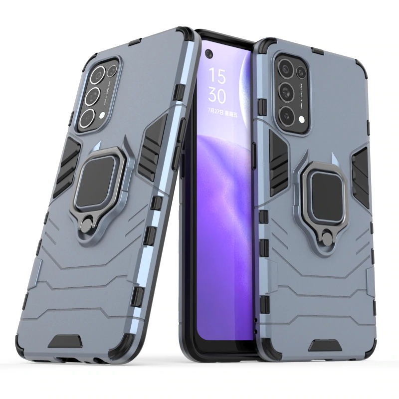 Case OPPO Reno 6 5G#เคสฝาหลังพลาสติกแข็ง +TPU Hybrid Case มีแหวนสวมนิ้วโลหะ (สินค้าตัวอย่างสินค้าจริงตรงตามรุ่น)