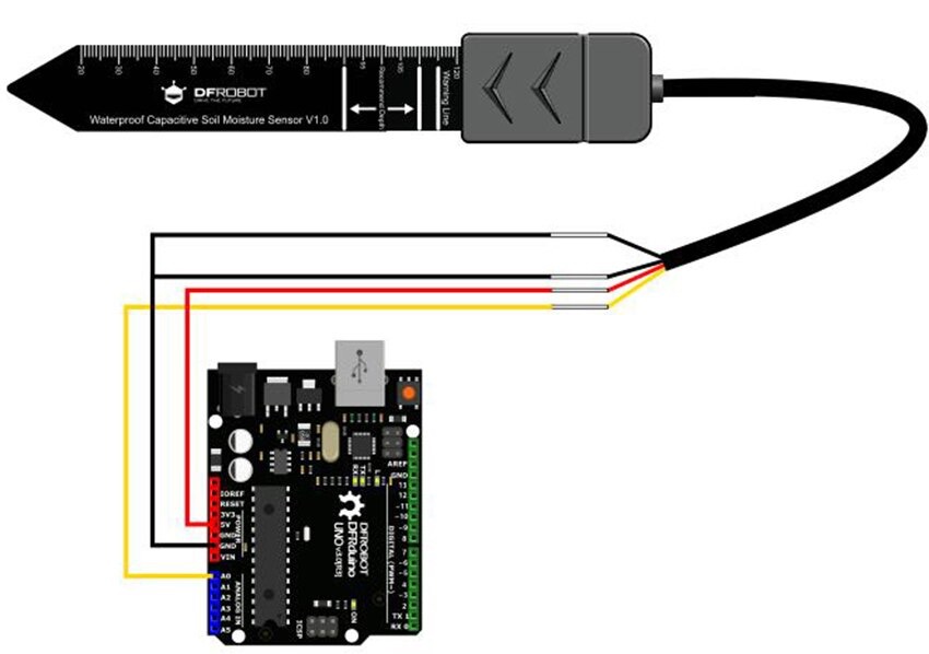 DFrobot Analog Anti-corrosion Waterproof Capacitive Soil Moisture Sensor for arduino