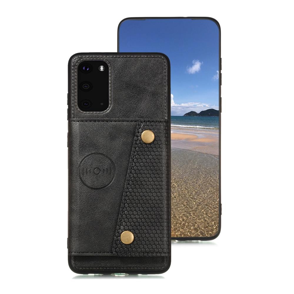 เคส Samsung Galaxy S20 FE / S20 FE 5G #เคสฝาหลัง TPU เคลือบหนัง PU มีที่เก็บบัตร PU Leather Coated TPU Card Holder Magnetic Kickstand