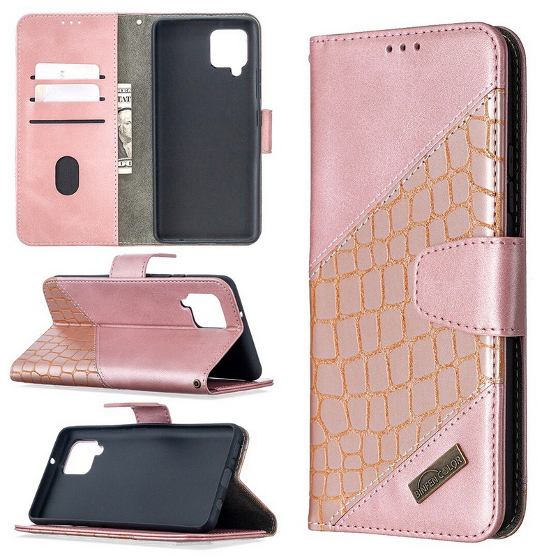 Case Samsung Galaxy A42 5G #เคสฝาพับหนัง PU ลายนูนมีช่องเสียบบัตร Luxury Crocodile Texture Wallet Emboss Leather Stand Phone Case