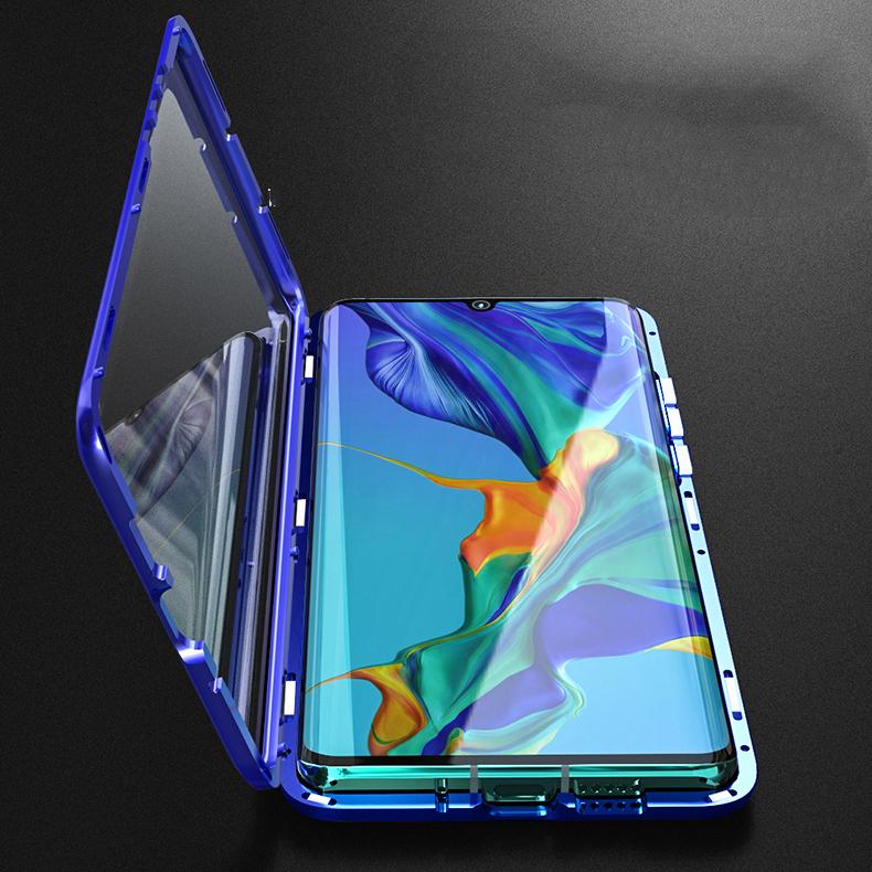 เคส Huawei P30 Pro #เคสกรอบโลหะติดแม่เหล็ก + กระจกนิรภัย Shock-proof Magnetic Installation Metal Frame + Tempered Glass Alll-round Protective