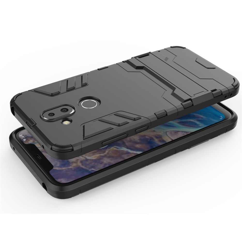 เคส Nokia 8.1 / X7 #เคสฝาหลังพลาสติก ไฮบริด TPU + Kickstand สีสันสวยงามทันสมัย