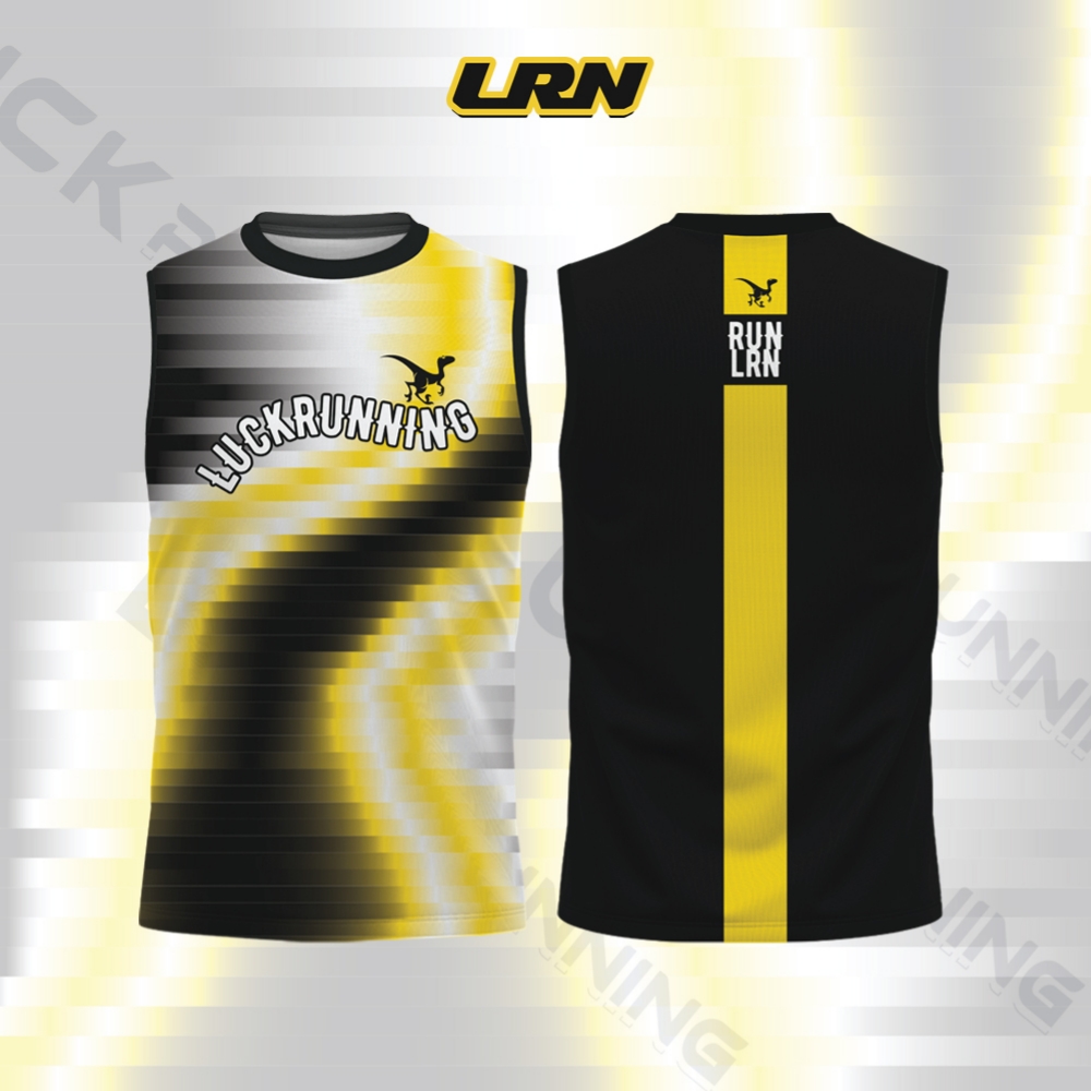 เสื้อวิ่งพิมพ์ลาย LRN เนื้อผ้า Micro square สำหรับวิ่งมาราธอน (MS27)