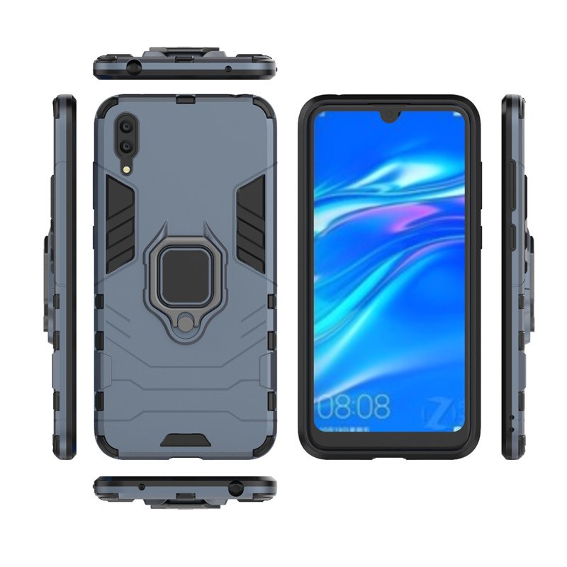 Case Y7 Pro (2019) #เคสฝาหลังพลาสติกแข็ง +TPU Hybrid Case มีแหวนสวมนิ้วโลหะ