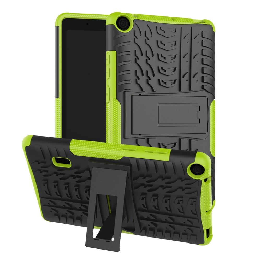 เคส Huawei MediaPad T3 7.0 Wi-Fi (BG2-W09) #เคสฝาหลังกันลื่น Cool Tyre Pattern Kickstand (PC + TPU)