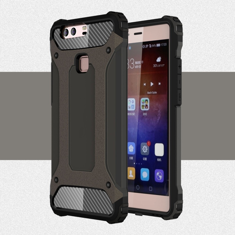 เคส Huawei P9 Plus #เคสฝาหลังกันกระแทก Armor Case Plastic + TPU - สีบรอนซ์ สินค้าพร้อมส่ง