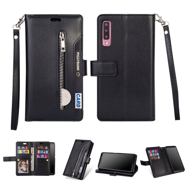 ้เคส Samsung Galaxy A50 / A50s / A30s #เคสฝาพับแบบกระเป๋าสตางค์ช่องใส่บัตรหลายช่อง Multi-slot Wallet Zippered Leather พร้อมสายคล้อง