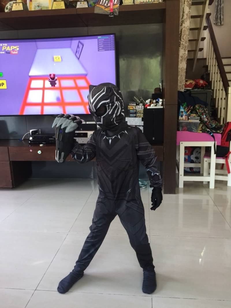 Black Panther ชุดแฟนซีหน้ากากราชาเสือดำเด็กและผู้ใหญ่ 2561