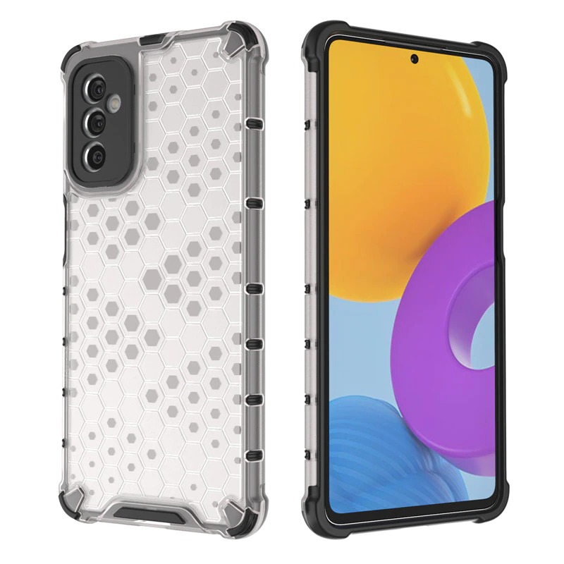 Case Samsung Galaxy M52 5G#เคสฝาหลังกันกระแทก Honeycomb Shock Absorber TPU + PC + Silicone Hybrid