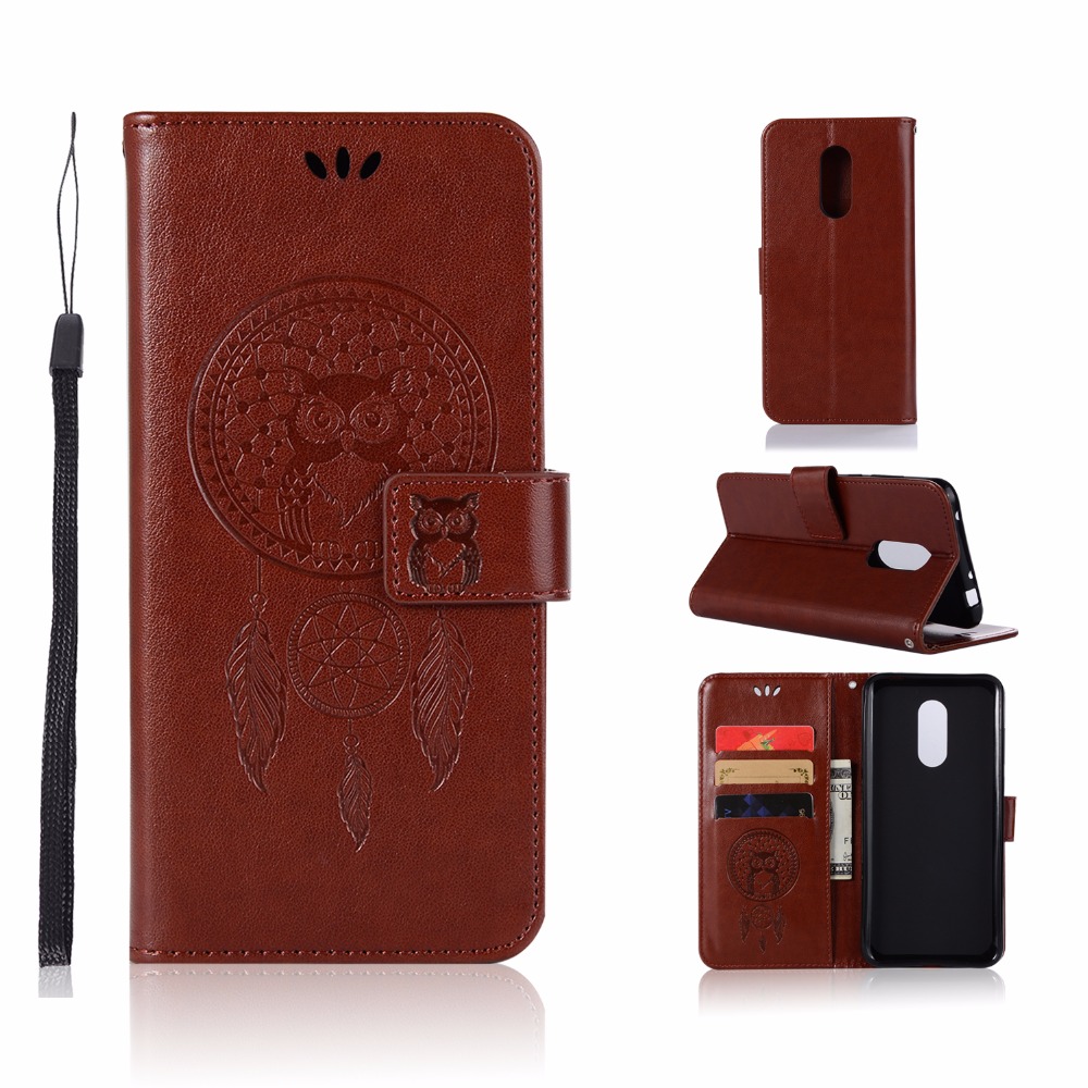 Case Xiaomi Redmi 5 Plus #เคสฝาพับแบบกระเป๋าสตางค์ฝาพับหนัง PU ลายนกฮูก