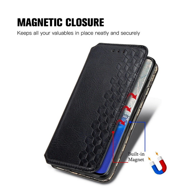 เคส Samsung Galaxy S20 Ultra / S20 Ultra 5G #เคสฝาพับแบบกระเป๋าสตางค์ Magnetic Flip Wallet Bracket Leather Lattice TPU Phone Case