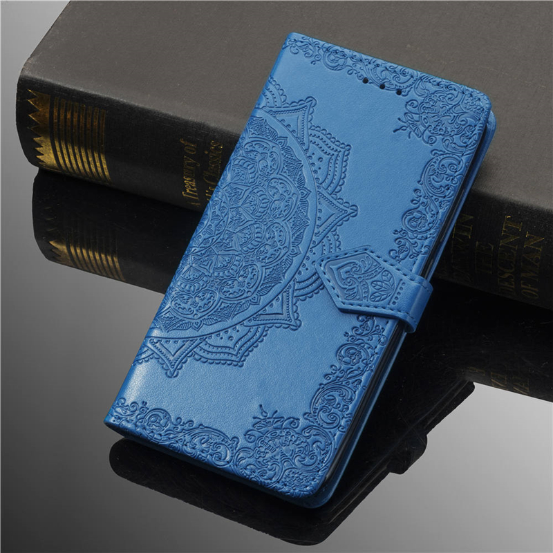 Case Huawei Y9 Prime 2019 #เคสฝาพับหนัง PU ผิวลายนูน Embossed Mandala Flower Leather Wallet