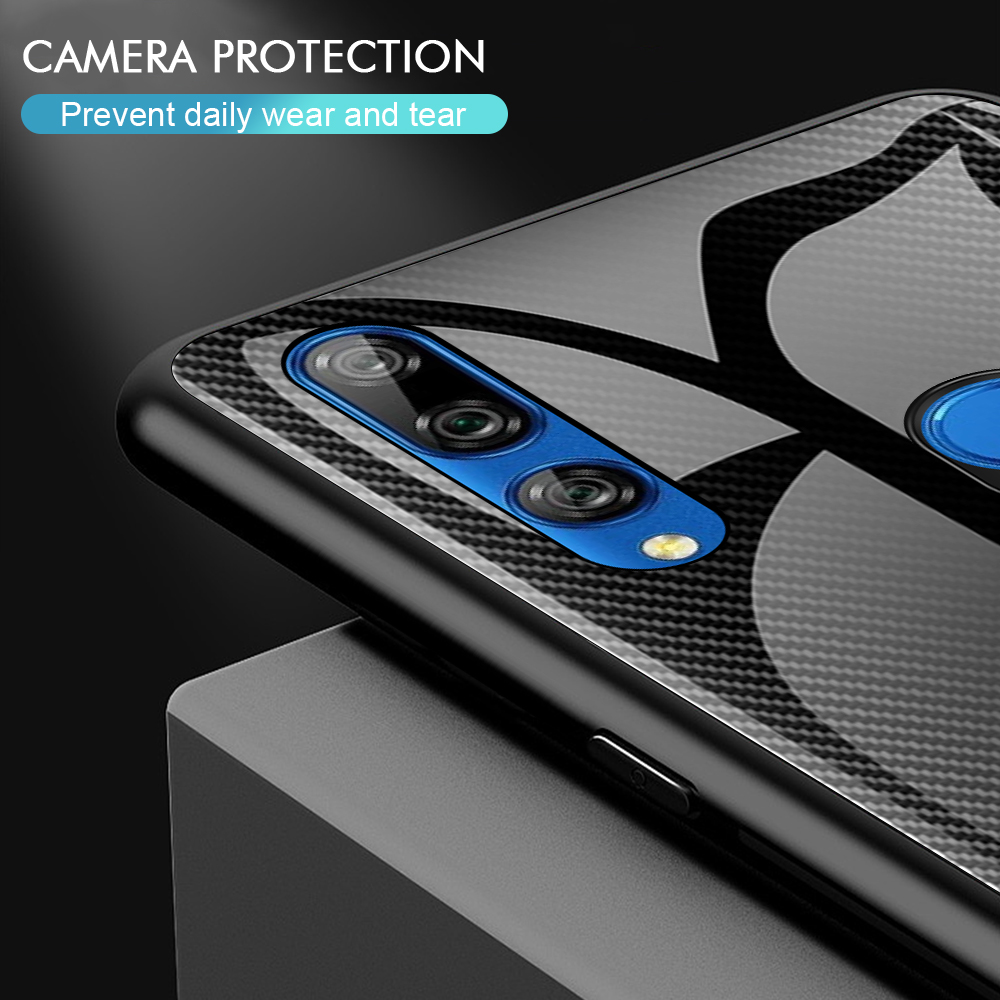 เคส Huawei Y9 Prime 2019 #เคสฝาหลังด้านหลังผิวกระจกนิรภัยไล่ระดับสีขอบนิ่ม Gradient Tempered Glass Back + Soft TPU Edge