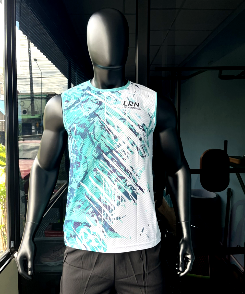 เสื้อวิ่งแขนสั้น แขนกุด เสื้อกล้าม (ชญ) ผ้า AirFlow ของแท้ มีรูระบายอากาศทั้งตัว น้ำหนักเบา ใส่สบายและไม่อมเหงื่อ (S15)