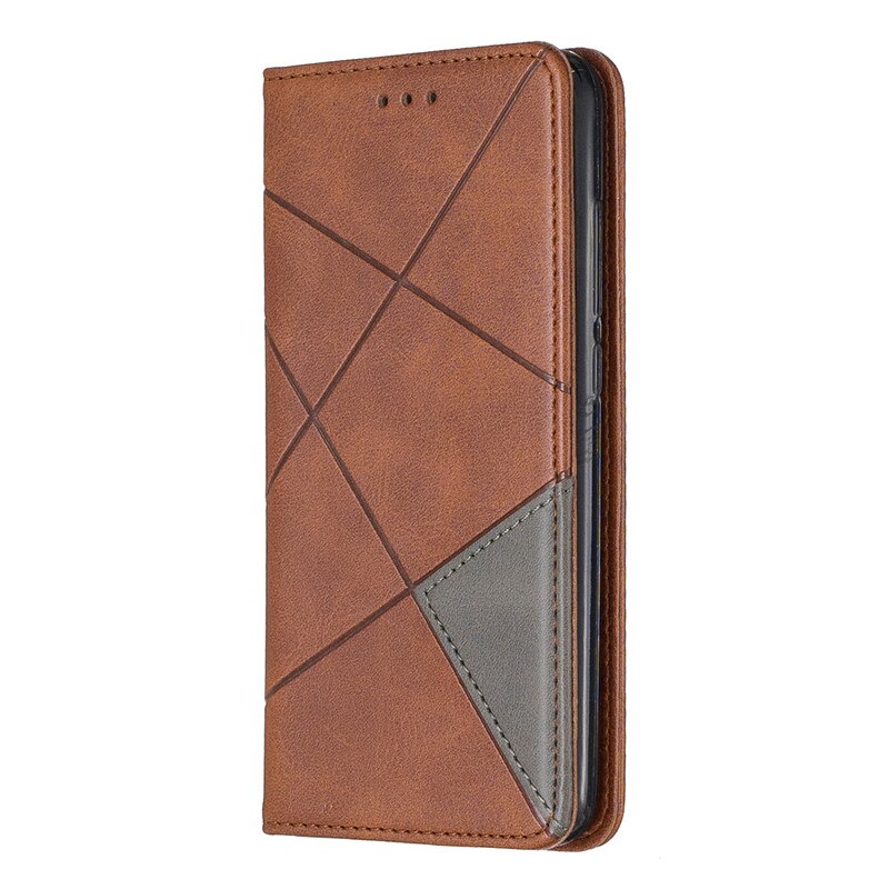 Case iPhone 14#เคสฝาพับหนัง PU มีช่องเสียบ ID บัตรอื่นๆในตัว Geometric Pattern Leather Card Holder Protective