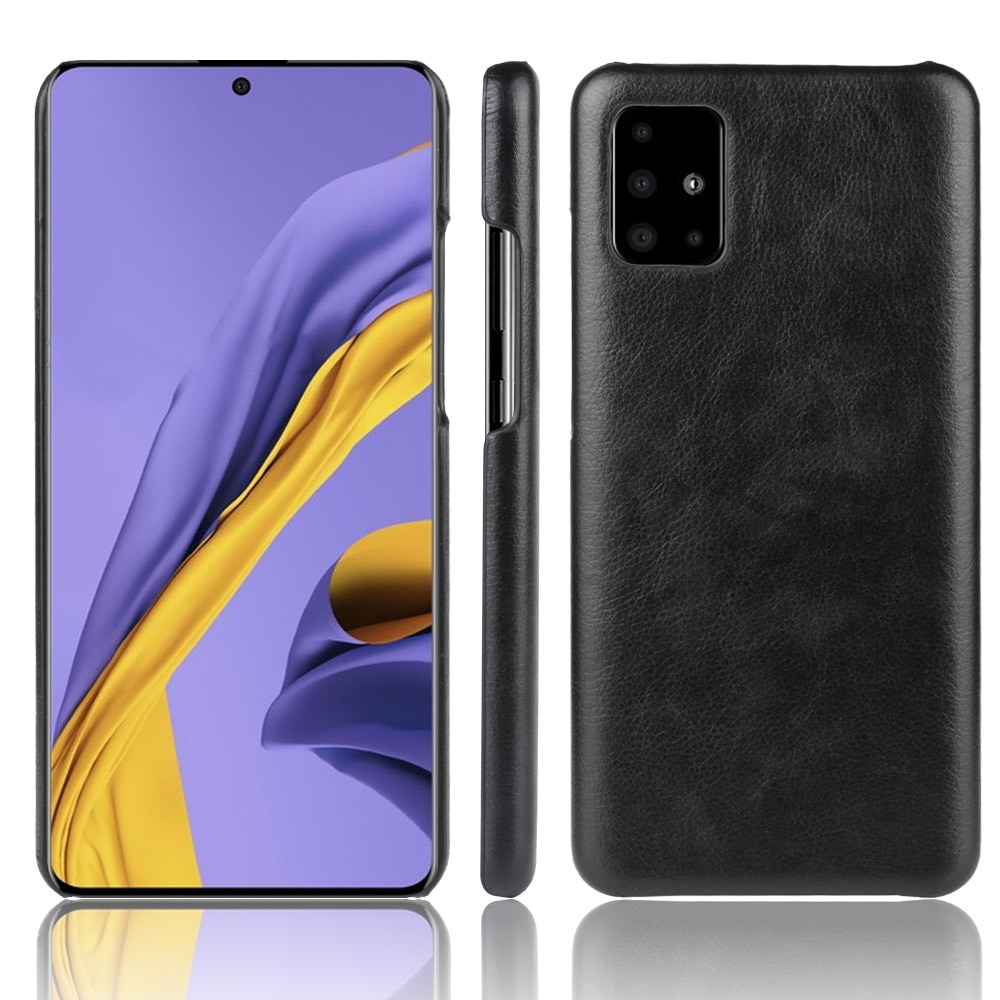 เคส Samsung Galaxy A71#เคสฝาหลังพลาสติกแข็งเคลือบหนัง PU ลายผิวลิ้นจี่ Litchi Skin Leather Coated